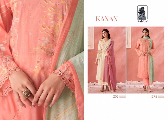 Kanan By Sahiba Heavy Embroidery Pure Cotton Dress Material Wholesale Market In Surat